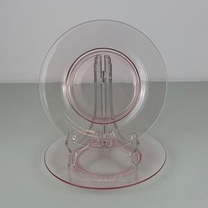 Vintage Pink Depression Glass Plates - 2pcs